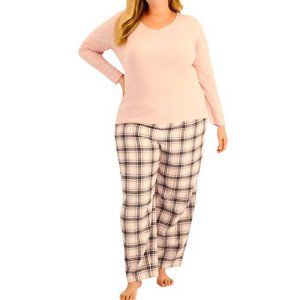 CHARTER CLUB Flannel Long Sleeve Mix It Pajama Set 3X (909)